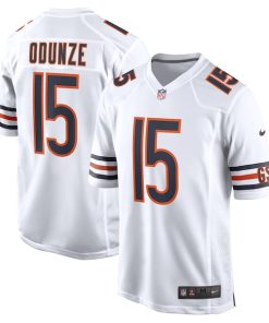 Alternative view of Rome Odunze Chicago Bears Nike Game Jersey -  White/Orange