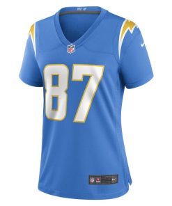 Alternative view of Hunter Kampmoyer Los Angeles Chargers Nike Women's Game Player Jersey - Powder Blue