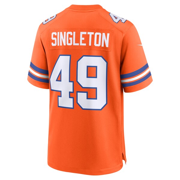 Alex Singleton Denver Broncos Nike Alternate Game Jersey - Orange - Image 4