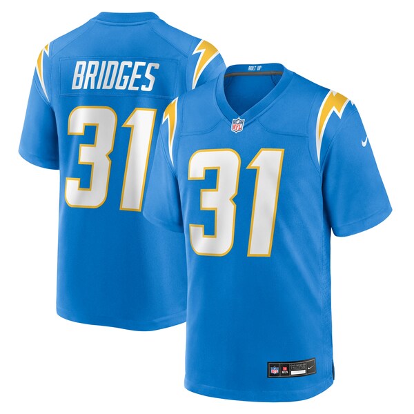 Trikweze Bridges Los Angeles Chargers Nike Team Game Jersey - Powder Blue - Image 2