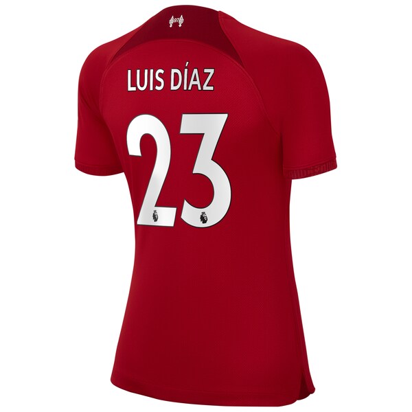 Luis Diaz Liverpool Nike Women's 2022/23 Home Breathe Stadium Replica Player Jersey - Red - Image 3