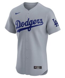 Alternative view of Los Angeles Dodgers Nike Alternate Vapor Premier Elite Patch Jersey - Gray