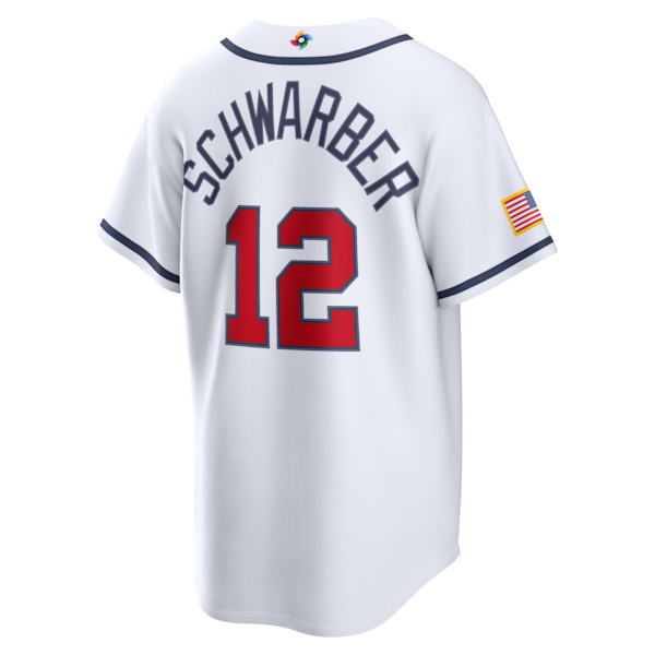 Kyle Schwarber USA Baseball Nike 2026 World Baseball Classic Home Stadium Jersey - White - Image 3