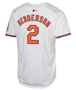 Alternative view of Gunnar Henderson Baltimore Orioles Nike Youth Home Limited Jersey?¨C White
