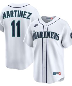 Men's Seattle Mariners Edgar Martinez Nike White Throwback Cooperstown Collection Limited Jersey