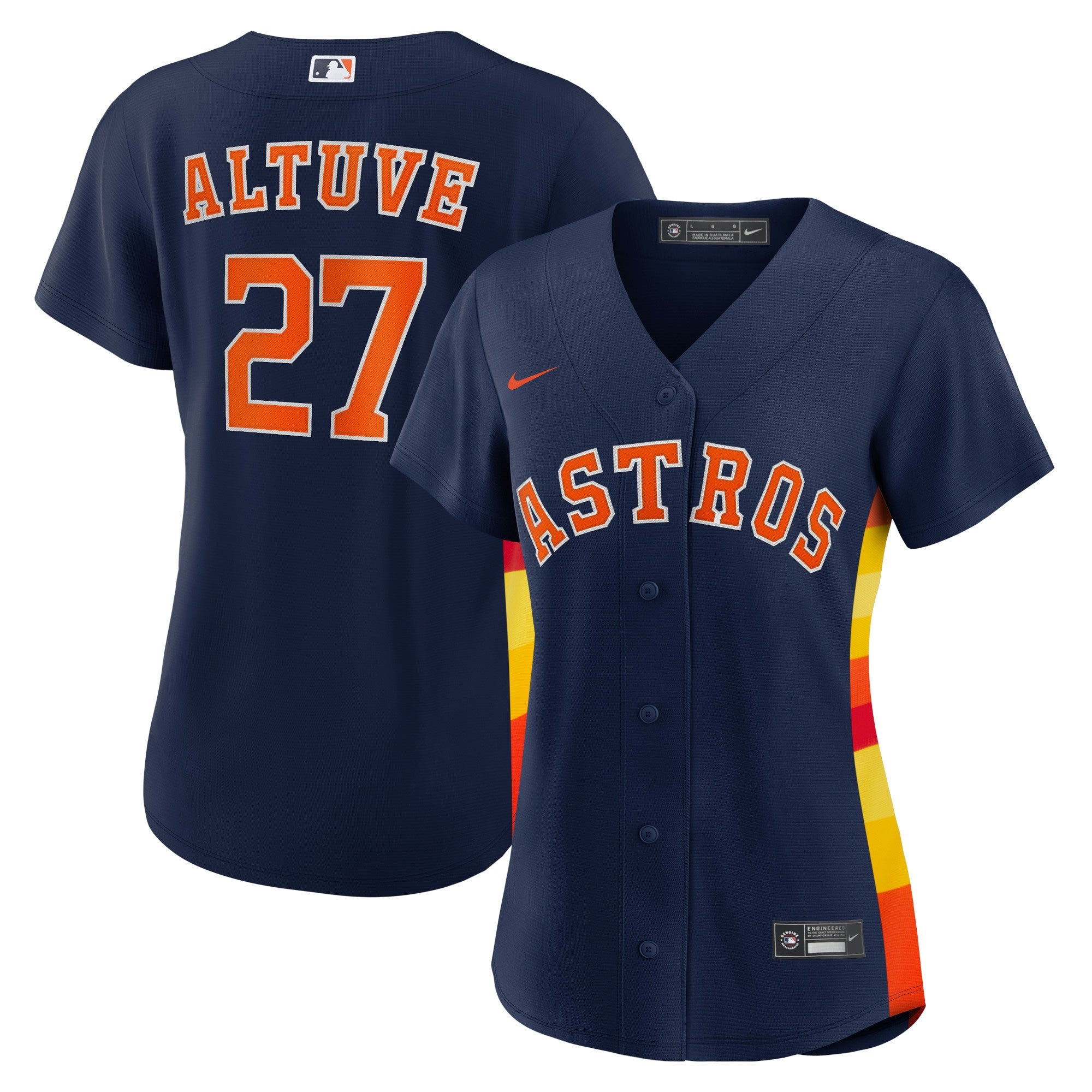 Jose Altuve Houston Astros Nike Women's Home Replica Player Jersey - White/Navy - Image 6