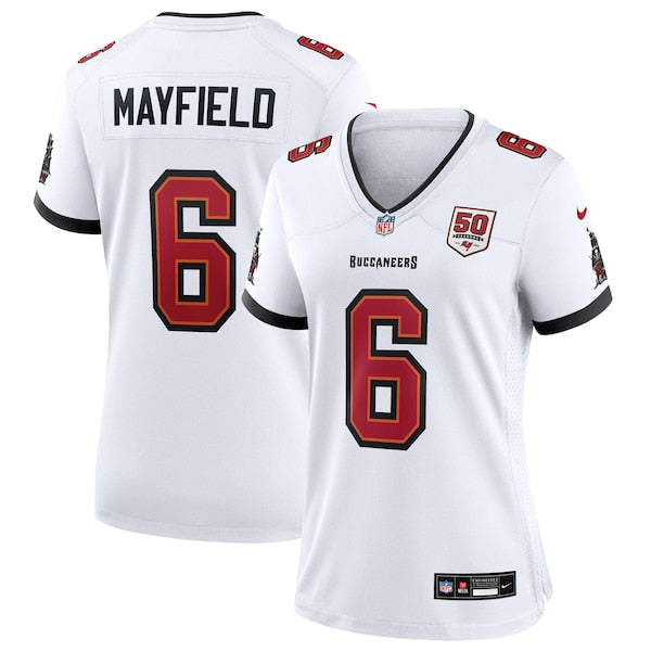 Baker Mayfield Tampa Bay Buccaneers Nike Women's 50th Season White Game Jersey - White/Red - Image 2