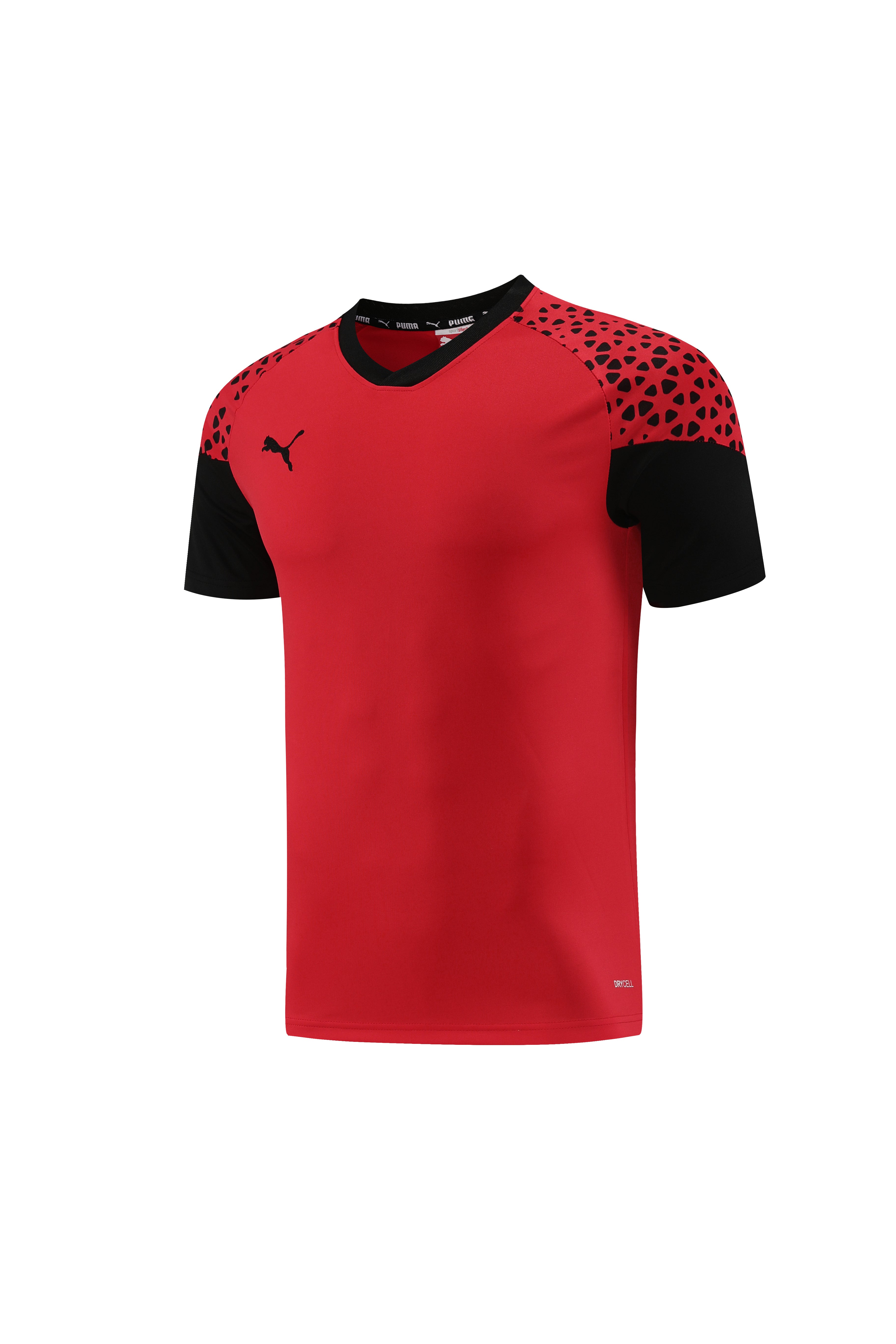Puma Short Sleeve Training Jersey Set-PD02- Red/Black - Image 3