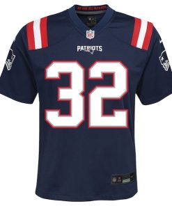Alternative view of TreVeyon Henderson New England Patriots Nike Youth Team Game Jersey - Navy