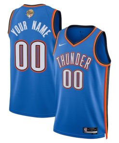 Oklahoma City Thunder Nike Unisex 2025 NBA Finals Patch Custom Swingman Jersey - Blue - Icon Edition