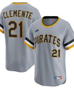 Roberto Clemente Pittsburgh Pirates Nike Throwback Cooperstown Collection Limited Jersey - Gray