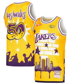 Los Angeles Lakers x Tats Cru Hardwood Classics Fashion Jersey - Gold
