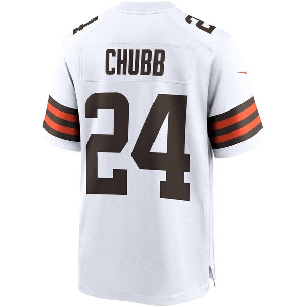 Nick Chubb Cleveland Browns Nike Game Jersey - White/Brown - Image 4