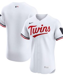 Alternative view of Minnesota Twins Nike Home Elite Jersey - White/Navy