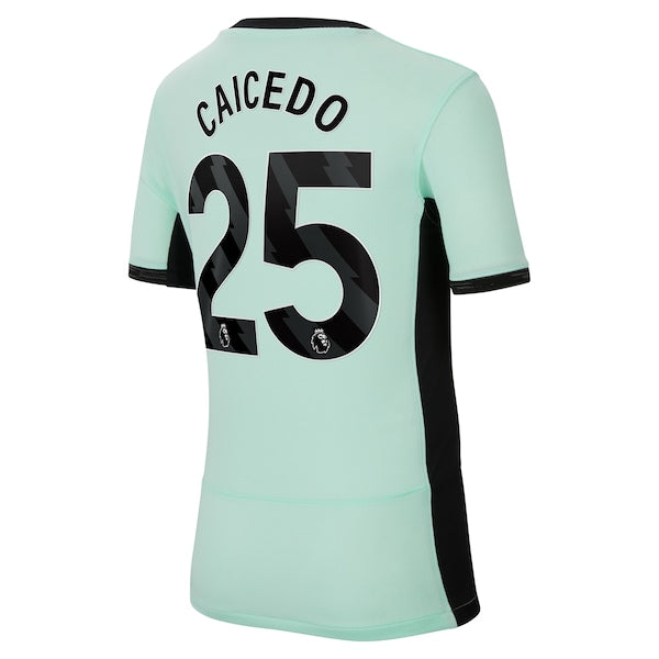 Mois¨¦s Caicedo Chelsea Nike Youth 2023/24 Third Stadium Replica Player Jersey - Mint - Image 2