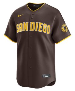 Alternative view of San Diego Padres Nike Away Limited Custom Jersey - Brown