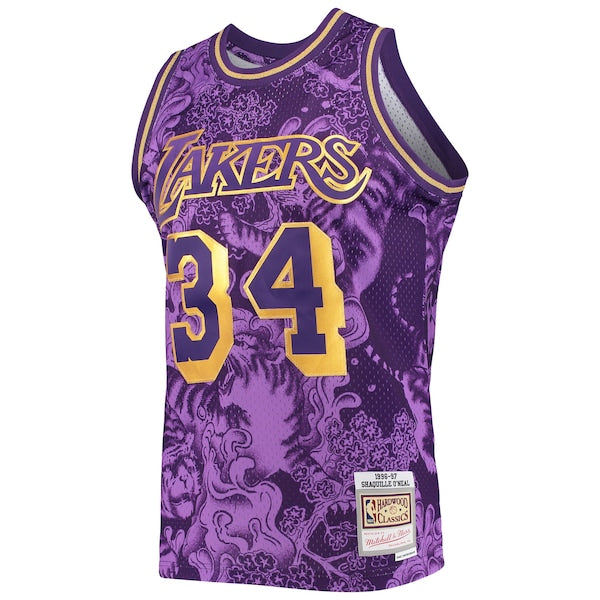 Shaquille O'Neal Los Angeles Lakers Hardwood Classics 1996/97 Lunar New Year Swingman Jersey - Purple - Image 2