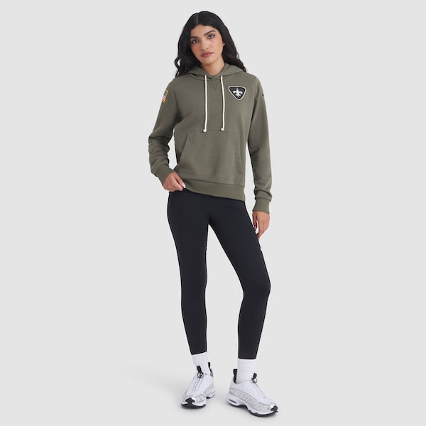New Orleans Saints Nike Women's 2025 Salute to Service Sideline Standard Issue Dri-FIT Hoodie - Olive - Image 3