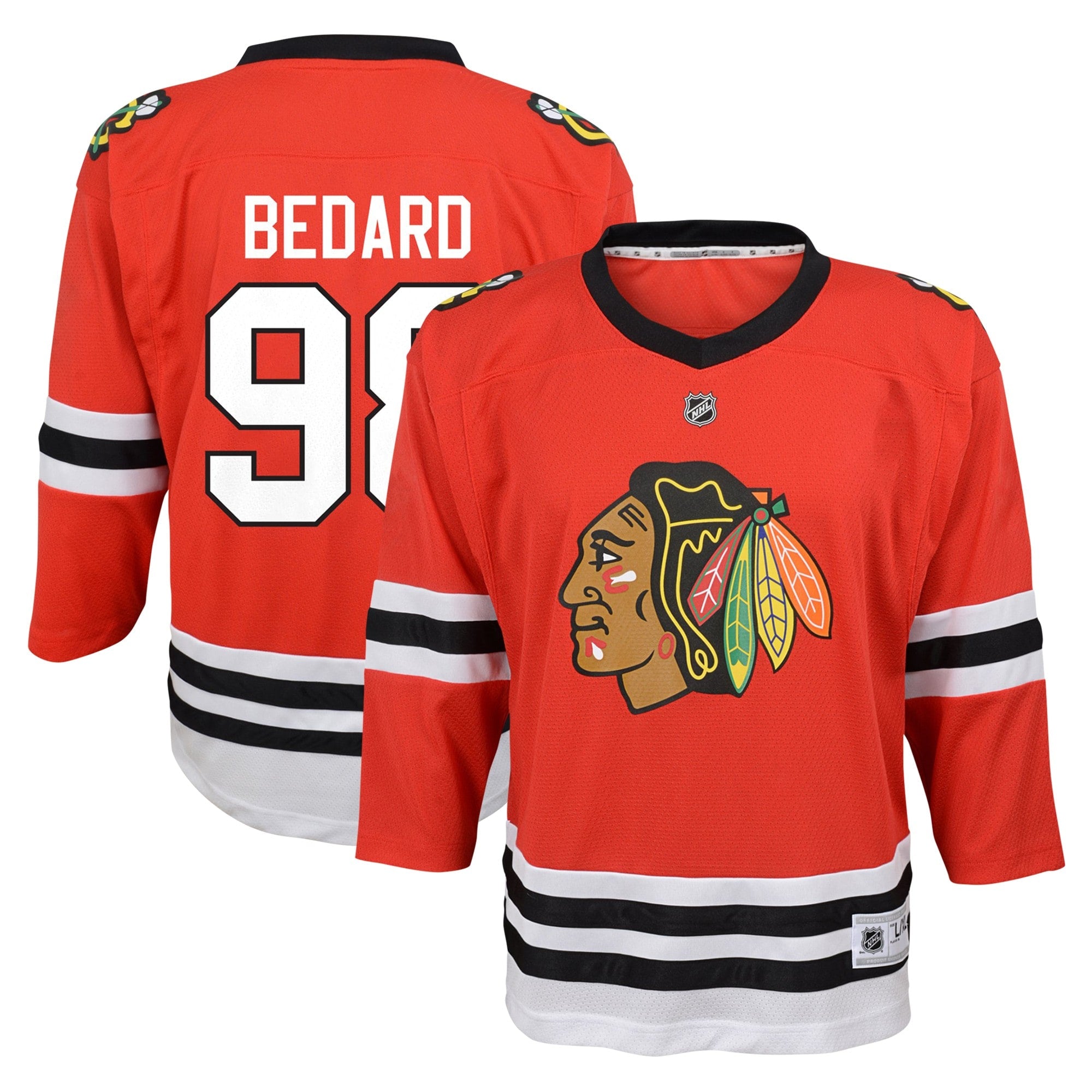 Connor Bedard Chicago Blackhawks Youth Away Replica Player Jersey - White/Red - Image 6