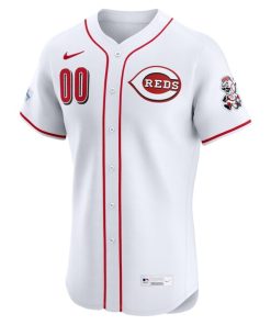 Alternative view of Cincinnati Reds Nike Home Elite Sponsor Patch Pick-A-Player Retired Roster Jersey - White