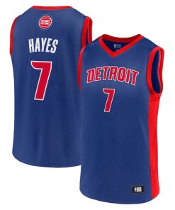 Men's Killian Hayes Blue Detroit Pistons Team Player Jersey