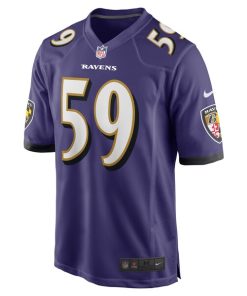 Alternative view of Malik Hamm Baltimore Ravens Nike Team Game Jersey -  Purple