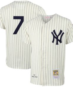 Mickey Mantle New York Yankees  1951 Cooperstown Collection Authentic Jersey - Cream