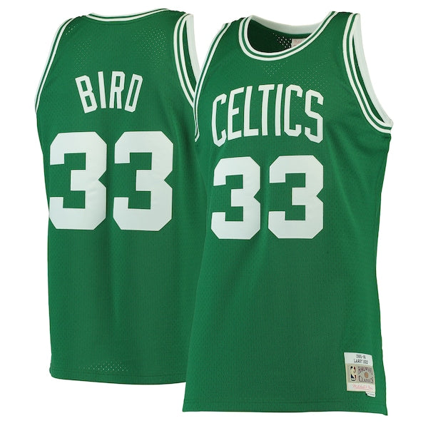 Larry Bird Boston Celtics Hardwood Classics Youth's Swingman Jersey - Kelly Green/White