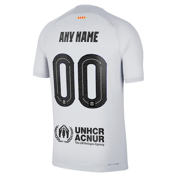 Barcelona Nike 2022/23 Third Vapor Match Authentic Custom Jersey - Gray - Image 3