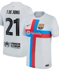 Frenkie de Jong Barcelona Nike 2022/23 Third Breathe Stadium Replica Player Jersey - Gray