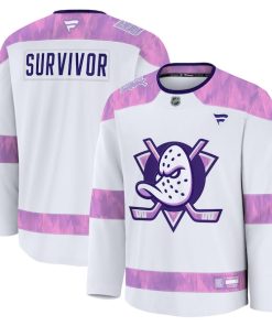 Anaheim Ducks  Hockey Fights Cancer Practice Jersey - White
