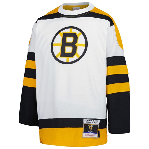 Willie O'Ree Boston Bruins Youth 1958 Blue Line Player Jersey - White - Image 2