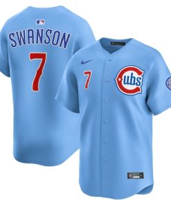 Dansby Swanson Chicago Cubs Nike 2nd Alternate Limited Player Jersey - Baby Blue