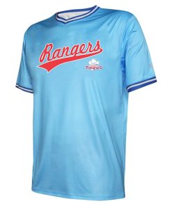 Alternative view of Texas Rangers Stitches Cooperstown Collection Team Jersey - Light Blue