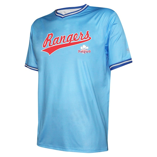 Texas Rangers Stitches Cooperstown Collection Team Jersey - Light Blue - Image 2