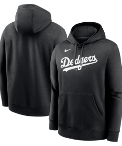 Los Angeles Dodgers Nike Logo Club Fleece Hoodie - Black
