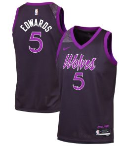 Anthony Edwards Minnesota Timberwolves Nike Youth 2025/26 City Edition Swingman Jersey - Purple