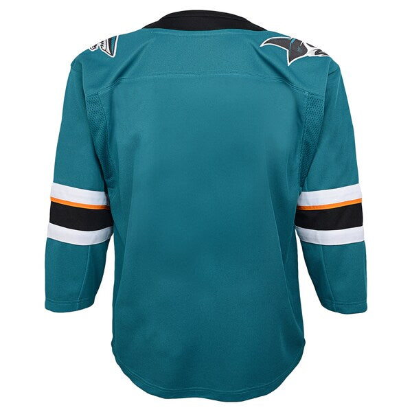 San Jose Sharks Youth Home Premier Blank Jersey - Teal - Image 3