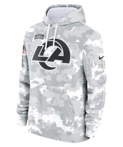 Alternative view of Los Angeles Rams Nike 2024 Salute to Service Club Fleece Pullover Hoodie - Arctic Camo