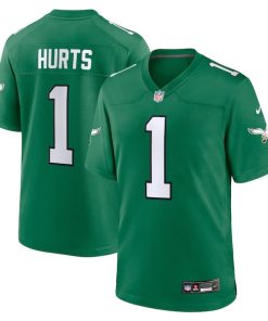 Alternative view of Jalen Hurts Philadelphia Eagles Nike Alternate Game Player Jersey - Kelly Green/Green