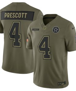 Dak Prescott Dallas Cowboys Nike 2025 Salute to Service Limited Jersey - Olive