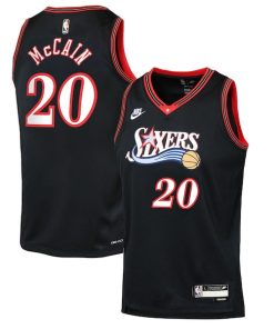 Jared McCain Philadelphia 76ers Nike Youth  Swingman Jersey - Classic Edition - Black