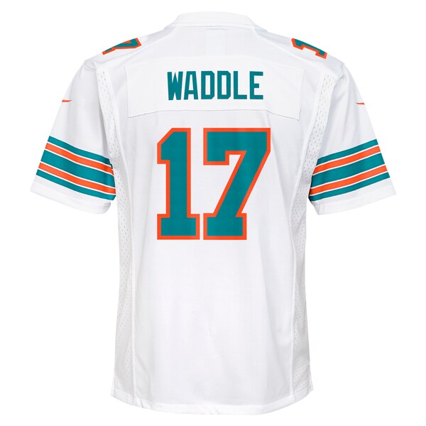 Jaylen Waddle Miami Dolphins Nike Youth Alternate Player Game Jersey - White - Image 4
