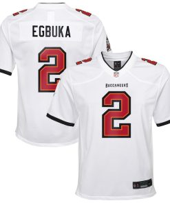 Alternative view of Emeka Egbuka Tampa Bay Buccaneers Nike Youth White Game Jersey - White/Red/Creamsicle