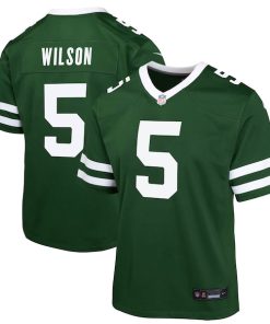 Alternative view of Garrett Wilson New York Jets Nike Youth Game Jersey - Legacy Green