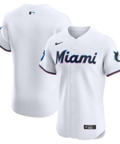 Miami Marlins Nike Home Elite Patch Jersey - White