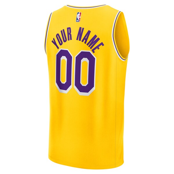 Los Angeles Lakers Youth Custom Fastbreak Jersey - Icon - Gold - Image 3