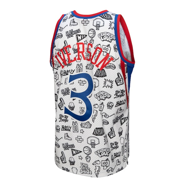 Allen Iverson Philadelphia 76ers 1996/97 Swingman Jersey - White - Image 3