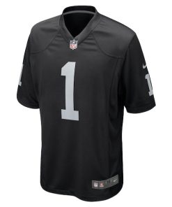 Alternative view of Number 1 Dad Las Vegas Raiders Nike Game Jersey - Black