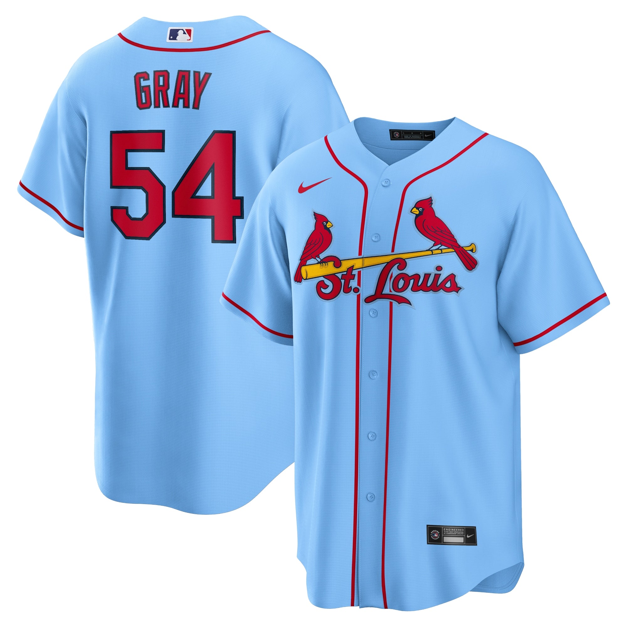 Sonny Gray St. Louis Cardinals Nike Home Replica Jersey - White/Light Blue/Red - Image 5
